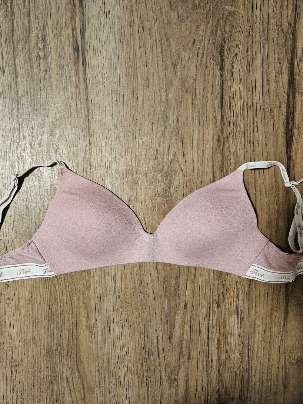 Victoria's Secret Pink Glitter Knit Wireless Molded T-Shirt Bra